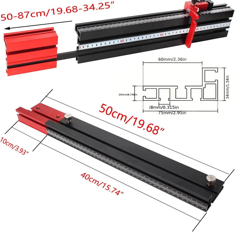 JCFANTS Store Precision Miter Gauge for Maximum Stock Support and a Repetitive Cut Flip Stop - Image 2